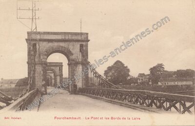 Carte postale ancienne Le Pont et les Bords de la Loire — Fourchambault (Nièvre)