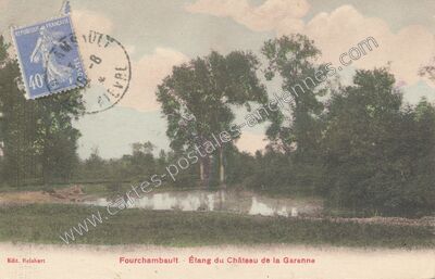 Carte postale ancienne Étang du Château de la Garenne — Fourchambault (Nièvre)