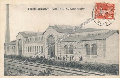 Carte postale ancienne Usine M. J. GUILLET & Egrée — Fourchambault (Nièvre)