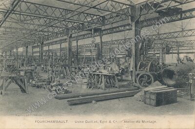 Carte postale ancienne Usine Guilliet, Égré & Cie. — Atelier du Montage — Fourchambault (Nièvre)