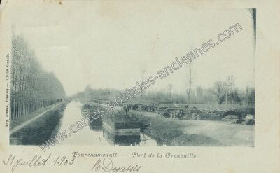 Carte postale ancienne Port de la Grenouille — Fourchambault (Nièvre)