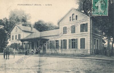 Carte postale ancienne La Gare — Fourchambault (Nièvre)