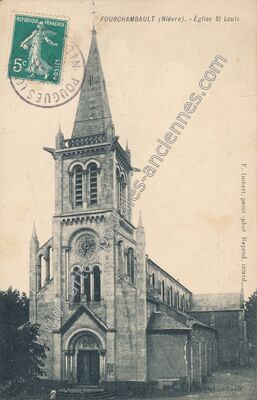Carte postale ancienne Église St Louis — Fourchambault (Nièvre)