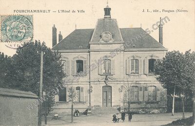 Carte postale ancienne L'Hôtel de Ville — Fourchambault (Nièvre)