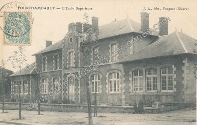 Carte postale ancienne L'Ecole Supérieure — Fourchambault (Nièvre)