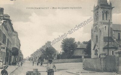 Carte postale ancienne Rue du Quatre Septembre — Fourchambault (Nièvre)