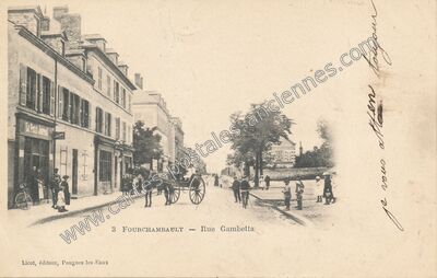 Carte postale ancienne Rue Gambetta — Fourchambault (Nièvre)