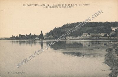 Carte postale ancienne Les Bords de la Loire - La Ferme et le Château de Soulanges — Fourchambault (Nièvre)