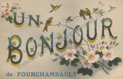 Carte postale ancienne Un Bonjour — Fourchambault (Nièvre)