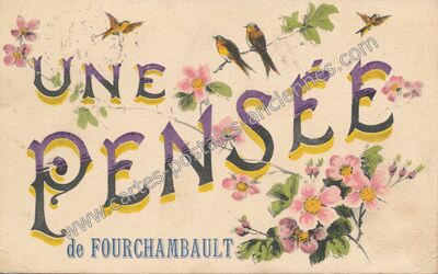 Carte postale ancienne Une pensée — Fourchambault (Nièvre)