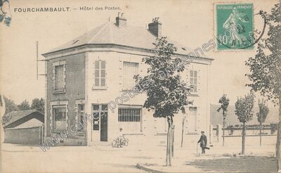 Carte postale ancienne Hôtel des Postes — Fourchambault (Nièvre)