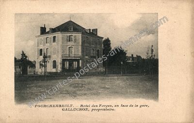 Carte postale ancienne Hotel des Forges, en face de la gare — Fourchambault (Nièvre)