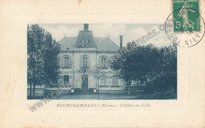 Carte postale ancienne L'Hôtel-de-Ville — Fourchambault (Nièvre)