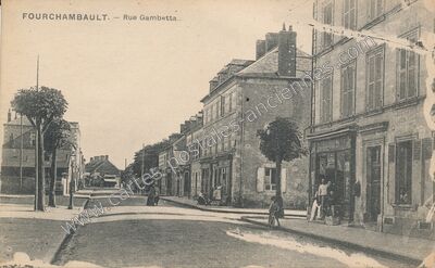 Carte postale ancienne Rue Gambetta — Fourchambault (Nièvre)