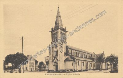 Carte postale ancienne Eglise St-Louis — Fourchambault (Nièvre)
