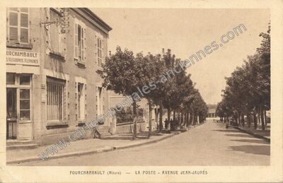 Carte postale ancienne La Poste - Avenue Jean-Jaurès — Fourchambault (Nièvre)