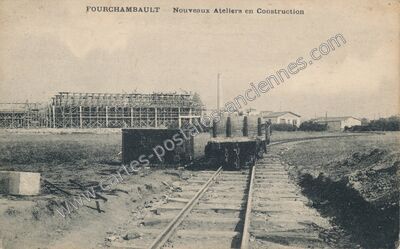 Carte postale ancienne Nouveaux Ateliers en Construction — Fourchambault (Nièvre)