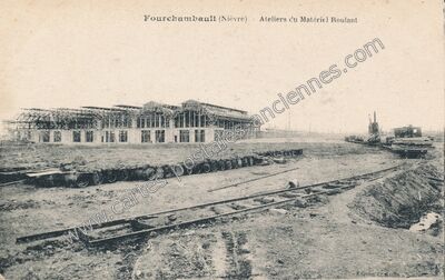 Carte postale ancienne Ateliers du Matériel Roulant — Fourchambault (Nièvre)