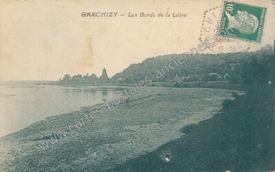Carte postale ancienne Les Bords de la Loire — Garchizy (Nièvre)