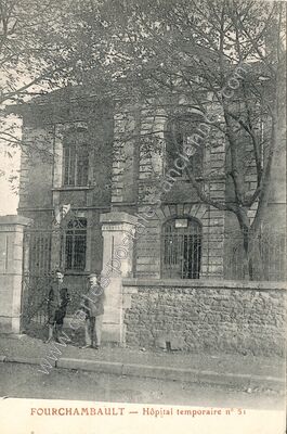 Carte postale ancienne Hôpital temporaire n° 51 — Fourchambault (Nièvre)