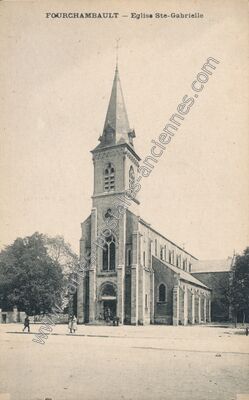 Carte postale ancienne Eglise Ste-Gabrielle — Fourchambault (Nièvre)