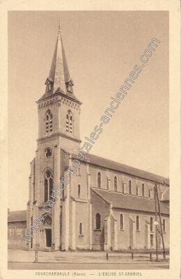 Carte postale ancienne L'Église St-Gabriel — Fourchambault (Nièvre)
