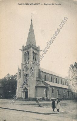 Carte postale ancienne Eglise St-Louis — Fourchambault (Nièvre)