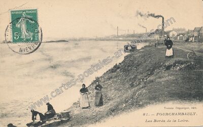 Carte postale ancienne Les Bords de la Loire — Fourchambault (Nièvre)