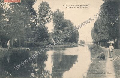 Carte postale ancienne Le Canal de la Jonction — Fourchambault (Nièvre)