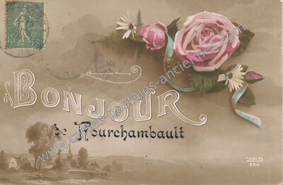 Carte postale ancienne Bonjour — Fourchambault (Nièvre)