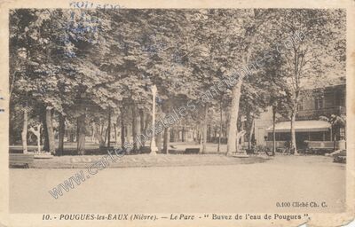 Carte postale ancienne Le Parc - “ Buvez de l'eau de Pougues — Pougues-les-Eaux (Nièvre)