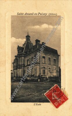 Carte postale ancienne L'Ecole — Saint-Amand-en-Puisaye (Nièvre)