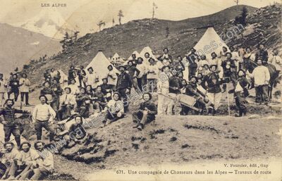 Carte postale ancienne Chasseurs Alpins — Non Localisée (Hautes-Alpes)