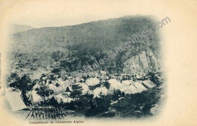Carte postale ancienne Chasseurs Alpins — Non Localisée (Hautes-Alpes)