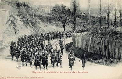 Carte postale ancienne Infanterie — Non Localisée (Hautes-Alpes)