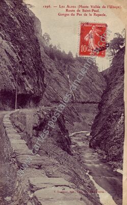 Carte postale ancienne Gorges du Pas de la Repsole — Chanousse (Hautes-Alpes)