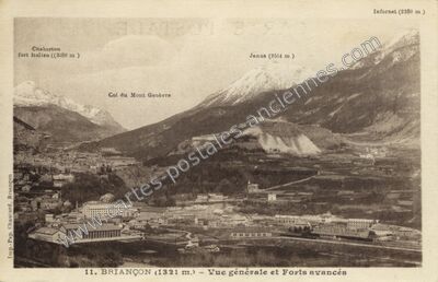 Carte postale ancienne Vue générale et Forts avancés — Briançon (Hautes-Alpes)