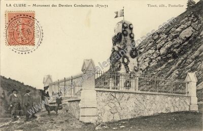 Carte postale ancienne Monument des Derniers Combattants 1870-71 — La Cluse (Hautes-Alpes)