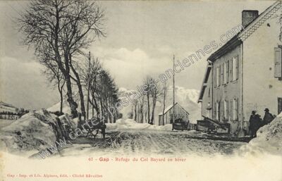 Carte postale ancienne Refuge du Col Bayard en hiver — Gap (Hautes-Alpes)