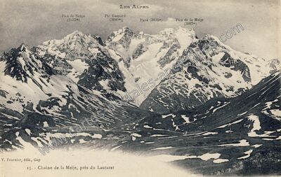 Carte postale ancienne Chaine de La Meije — La Grave (Hautes-Alpes)