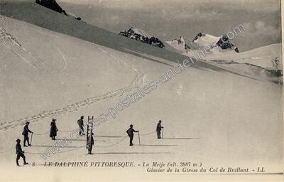 Carte postale ancienne Glacier de la Girose — La Grave (Hautes-Alpes)