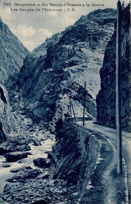 Carte postale ancienne Gorges de l'Infernet — La Grave (Hautes-Alpes)