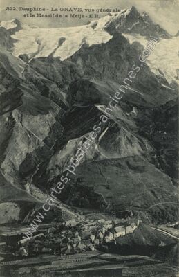 Carte postale ancienne La Grave et le Massif de la Meije — La Grave (Hautes-Alpes)