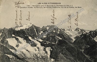 Carte postale ancienne Le Rateau — La Grave (Hautes-Alpes)