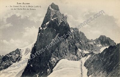Carte postale ancienne Pic de la Meije — La Grave (Hautes-Alpes)