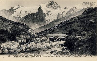 Carte postale ancienne Pont du Chazelet — La Grave (Hautes-Alpes)