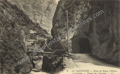 Carte postale ancienne Tunnel du Chambon — La Grave (Hautes-Alpes)