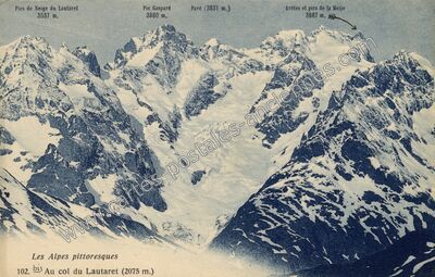 Carte postale ancienne Col du Lautaret — Le Monêtier-les-Bains (Hautes-Alpes)