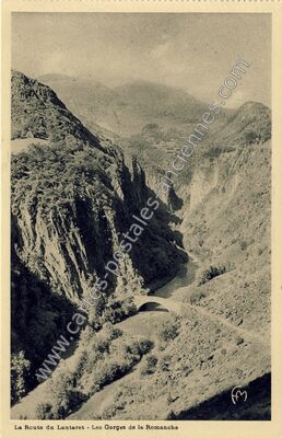 Carte postale ancienne Route du Lautaret — Le Monêtier-les-Bains (Hautes-Alpes)
