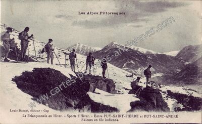 Carte postale ancienne Les Alpes Pittoresques. Le Briançonnais en Hiver. - Sports d'Hiver — Puy-Saint-Pierre (Hautes-Alpes)